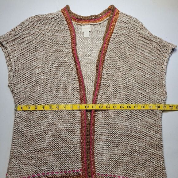 Chico's Color Pop Multicolor Knit Longline Cardigan Orange Pink Plus Size - Picture 13 of 16